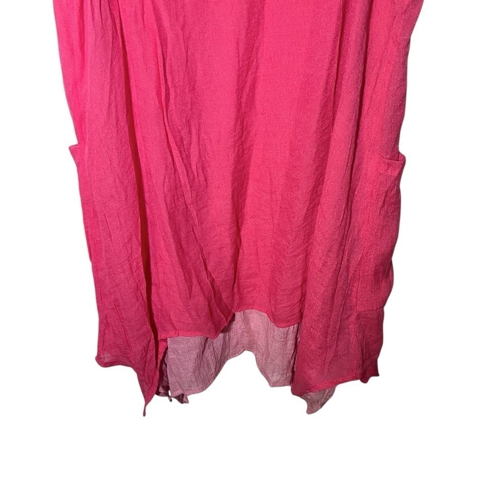 Pink Layered Silk Cotton Blend Flowy Tunic Top Approx Large - Picture 6 of 9